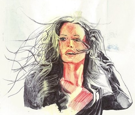 Woman With Windswept Hair