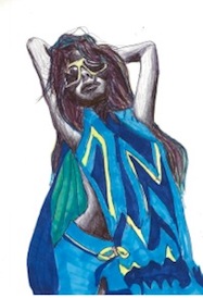 Woman Wearing Blue Scarf